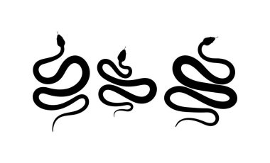 Yılan silueti vektörü beyaz arkaplanda izole edildi.