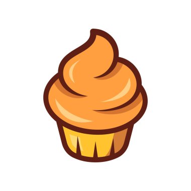 Beyaz arka plan üzerinde izole cupcake simgesi