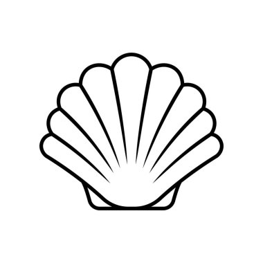 Beyaz arkaplanda inci kabuk çizgisi simgesi izole.