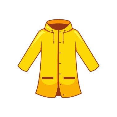 Sarı yağmurluk vektörü beyaz arkaplanda izole edildi