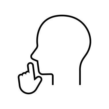 Beyaz arkaplanda izole edilmiş Sessiz çizgi simgesi vektörü.