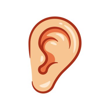 Human ear icon vector isolated on white background. clipart