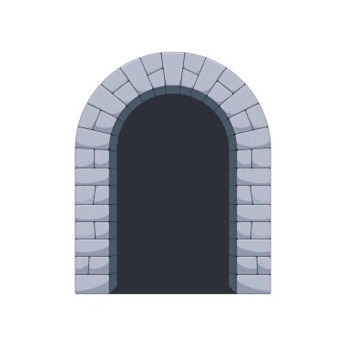 Beyaz arkaplanda izole edilmiş ortaçağ tünel giriş vektörü