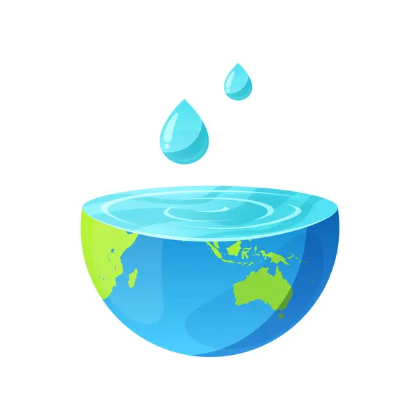 Water World Concept Vector Isolated White Background — Stock Vector