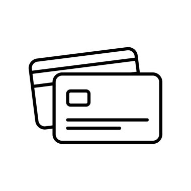 Beyaz arkaplanda kredi kartı simgesi izole edildi.