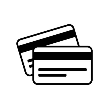 Beyaz arkaplanda kredi kartı simgesi izole edildi.