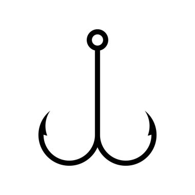 Çift olta kancası vektörü beyaz arkaplanda izole edildi.