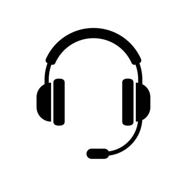 Beyaz arka plan üzerinde izole kulaklık simgesi.