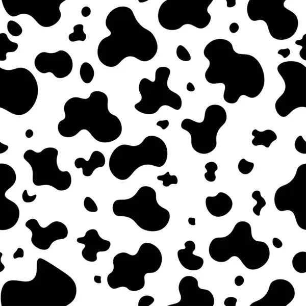 Черно Белый Фон Текстуры Кожи Животных Бесшовный Рисунок Коровы Лицензионные Стоковые Векторы