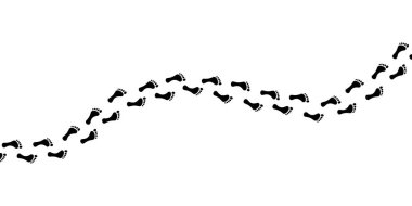 Adım izleri beyaz arkaplanda izole edilmiş vektör.