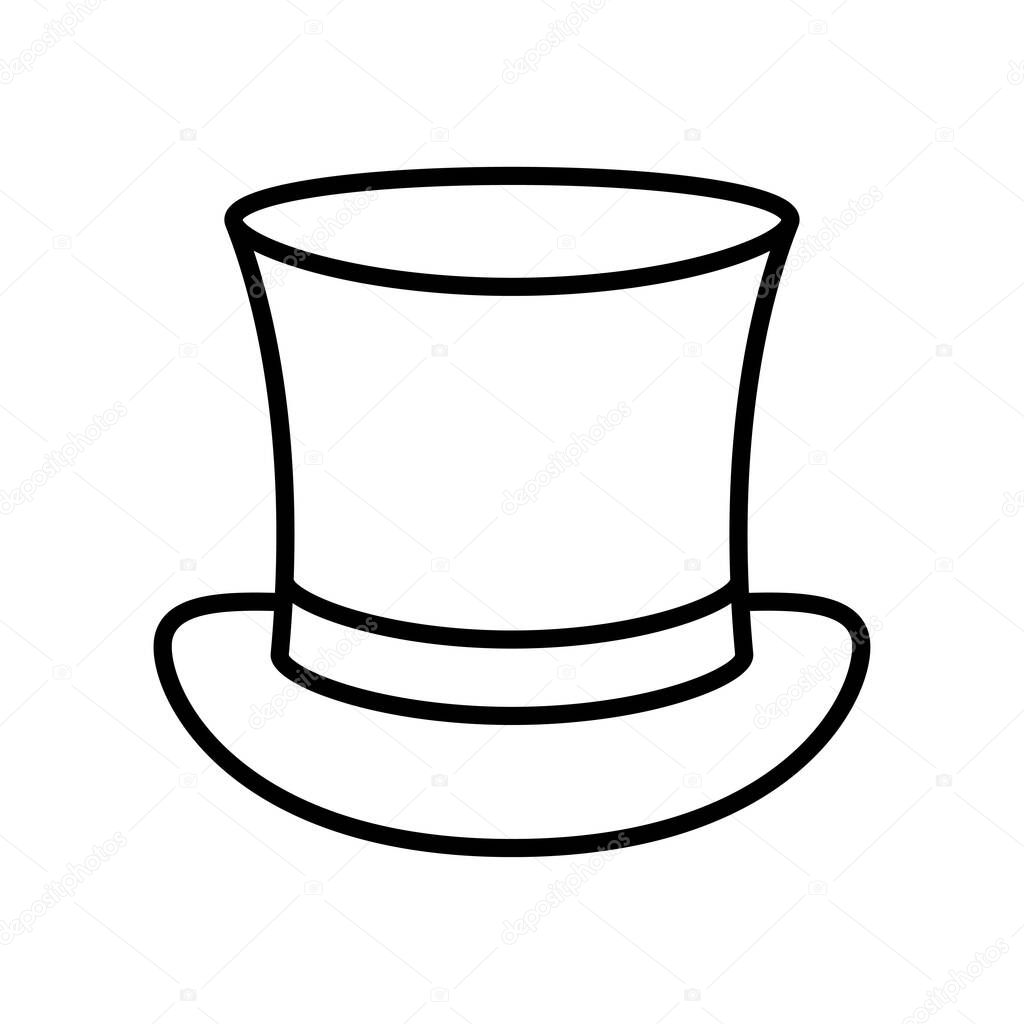 Top hat line icon isolated on white background.