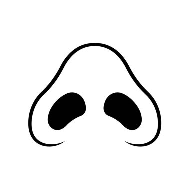 İnsan burun deliği çizgisi simgesi. Alttaki görünümde burun.