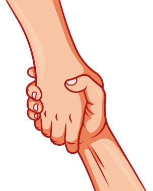 Beyaz arkaplanda el konsepti vektörü izole ediliyor.