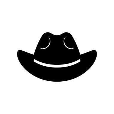 Beyaz arkaplanda izole edilmiş kovboy şapkası simgesi