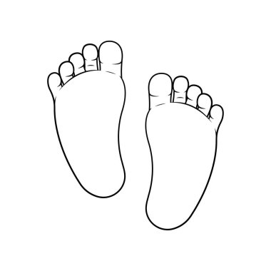 Bebek taban çizgileri beyaz arkaplanda izole edilmiş..