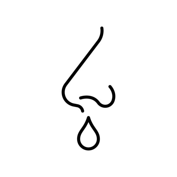 Иконка линии носа, выделенная на белом фоне.