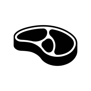 Biftek et simgesi beyaz arka plan üzerinde izole.