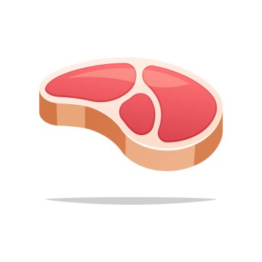 Biftek eti vektörü beyaz arkaplanda izole edildi.