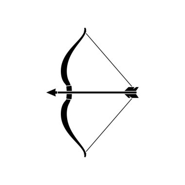 Archer yay simgesi beyaz arkaplanda izole edildi.