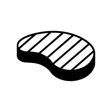 Izgara biftek, beyaz arka planda izole..