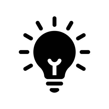 Ampul simgesi beyaz arkaplanda izole edildi.