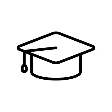 Mezuniyet başlığı simgesi beyaz arkaplanda izole edildi.