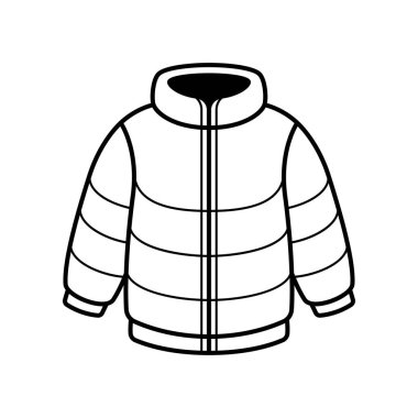 Kışlık ceket simgesi beyaz arkaplanda izole