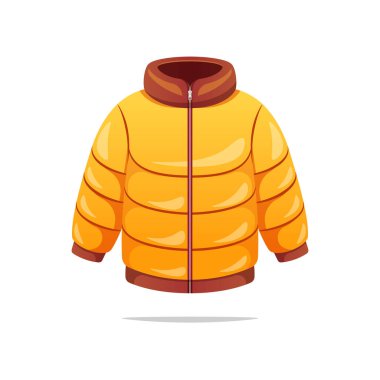 Kışlık ceket vektörü beyaz arkaplanda izole edilir.
