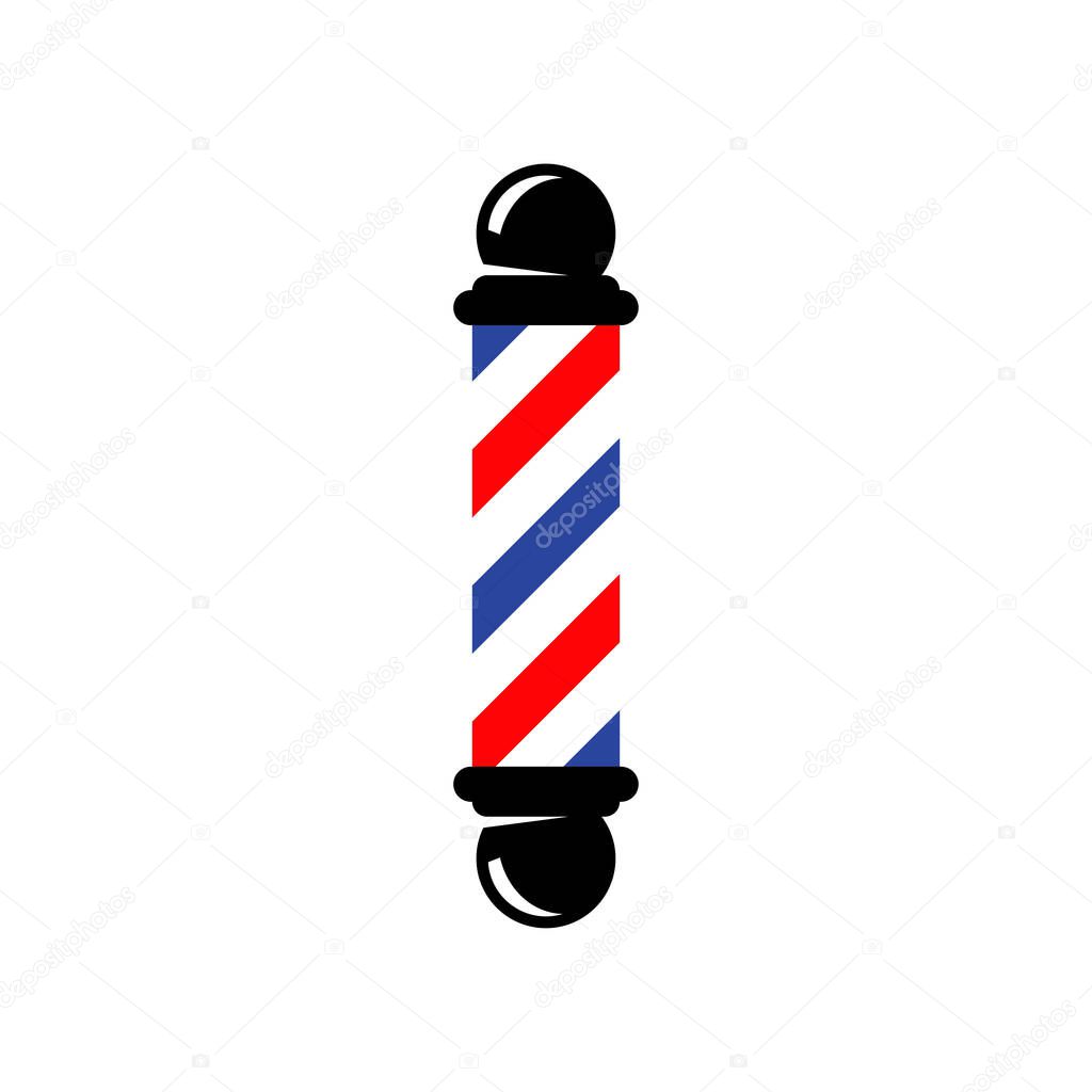 Barber shop pole icon sign isolated on white background.