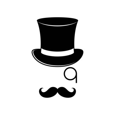 Beyaz arkaplanda izole edilmiş beyefendi simgesi.