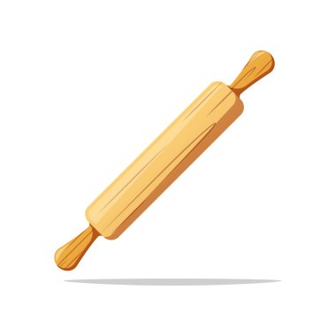 Tahta yuvarlanan iğne vektörü beyaz arkaplanda izole edildi.