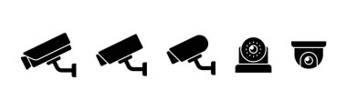 Beyaz arka plan üzerinde izole Cctv simgesi.