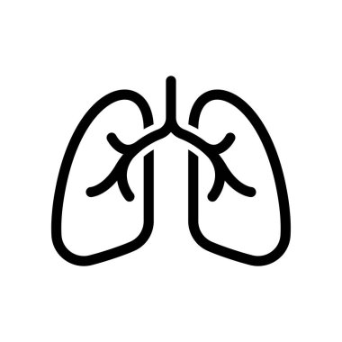 Beyaz arkaplanda ciğer çizgisi simgesi izole edildi.