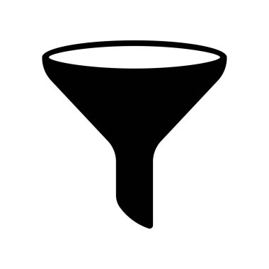 Beyaz arkaplanda huni simgesi izole edildi.