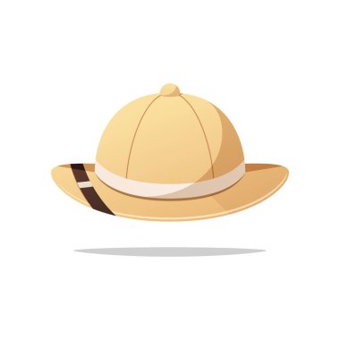 Safari şapka vektörü beyaz arkaplanda izole edildi.