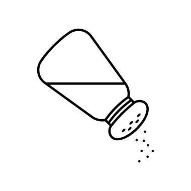 Tuz karıştırıcı satır simgesi beyaz arkaplanda izole.