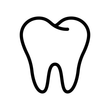 Beyaz arkaplanda insan diş çizgisi simgesi izole