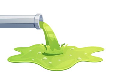 Çöp öğütme borusu. Kimyasal atık. Doğanın ve ekolojinin kirliliği..