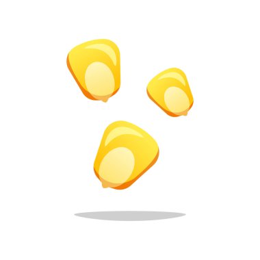 Beyaz arkaplanda izole edilmiş mısır tohumu vektörü.