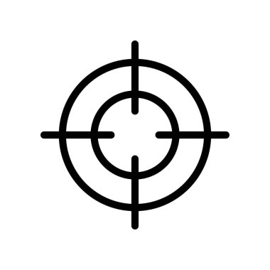 Hedef Satır Simgesi Beyaz Arkaplanda İzole Edildi.