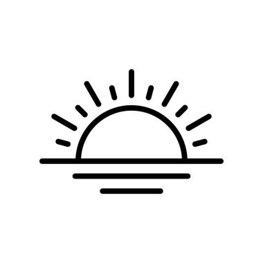 Beyaz arkaplanda gün batımı simgesi izole.