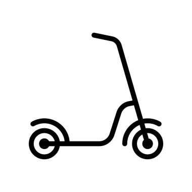Beyaz arka plan üzerinde izole scooter simgesi.