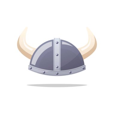 Viking kask vektörü beyaz arkaplanda izole edildi.