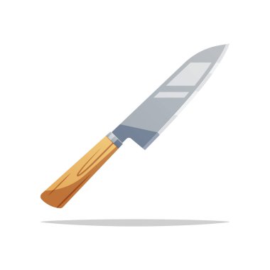 Mutfak bıçağı vektörü beyaz arka planda izole edildi.