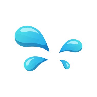 Su damlacıkları vektörü beyaz arkaplanda izole edildi