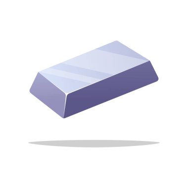 Beyaz arkaplanda izole edilmiş gümüş çubuk vektörü.