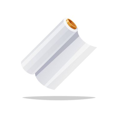 Gıda jimnastiği film yuvarlama vektörü beyaz arkaplanda izole.