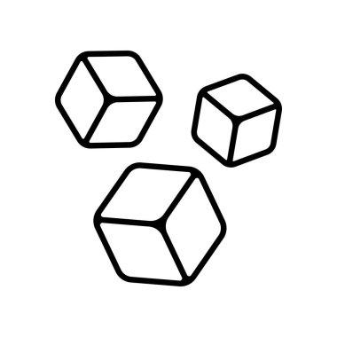 Beyaz arkaplanda küp satırı simgesi izole edildi.