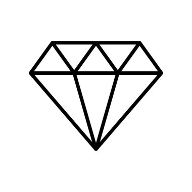 Beyaz arkaplanda elmas çizgi simgesi izole edildi.