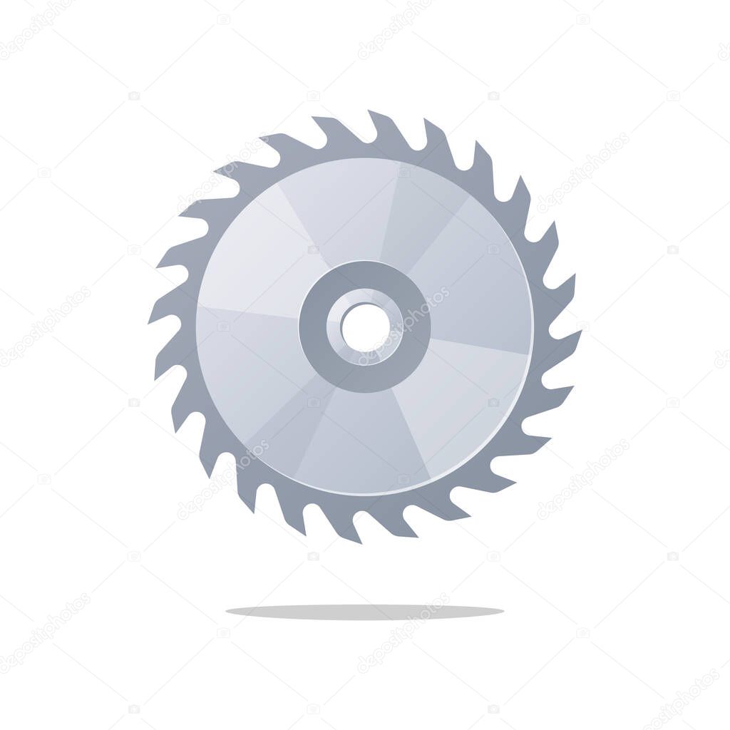 Circular saw blade vector isolated on white background.